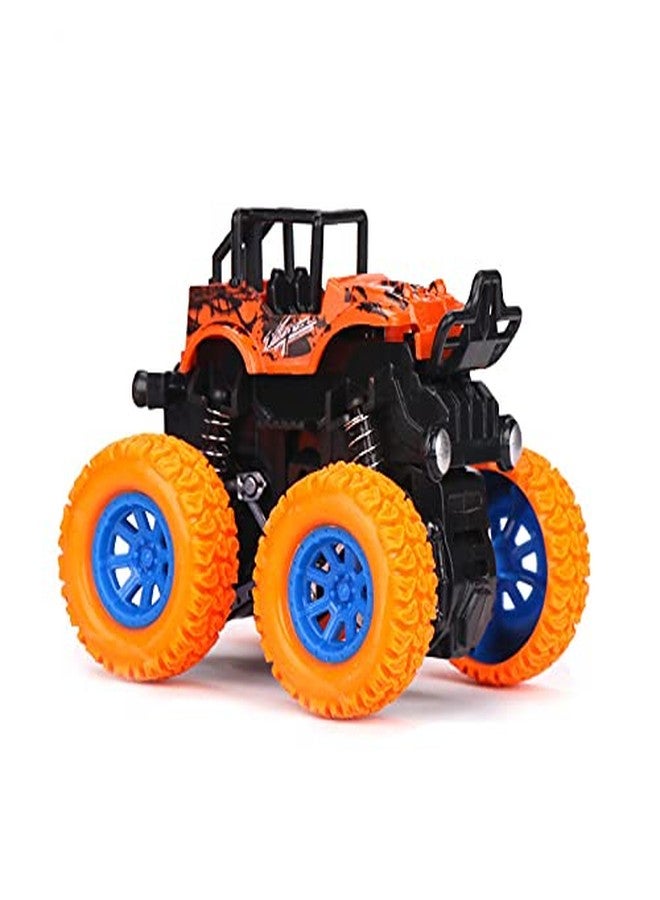 PULSBERY Plastic Unbreakable 4 Wheel Friction Powered Mini Rock Trucks Cars - Drive Vehicles Toys for Boys with Big Rubber Tires,Multicolor (Monster Truck Toy-1 Qty) - Image 4